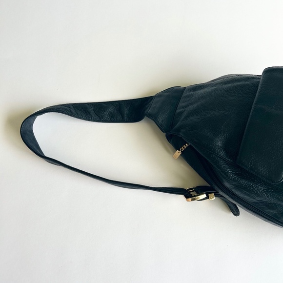 Charter Club Black Genuine Leather One Strap Backpack main image 6
